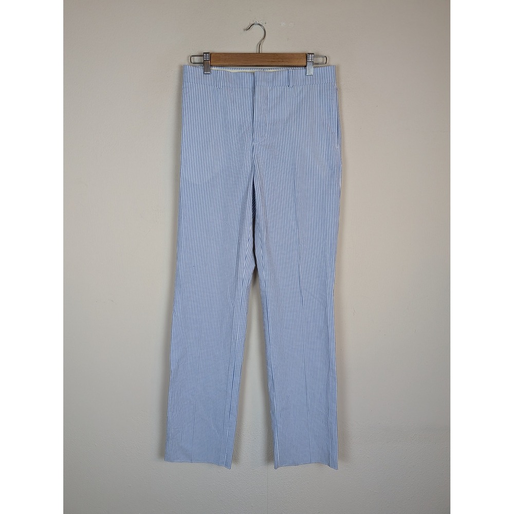 Polo Ralph Lauren Pants Boys 16 Blue Seersucker Striped Cotton Chino Preppy NEW